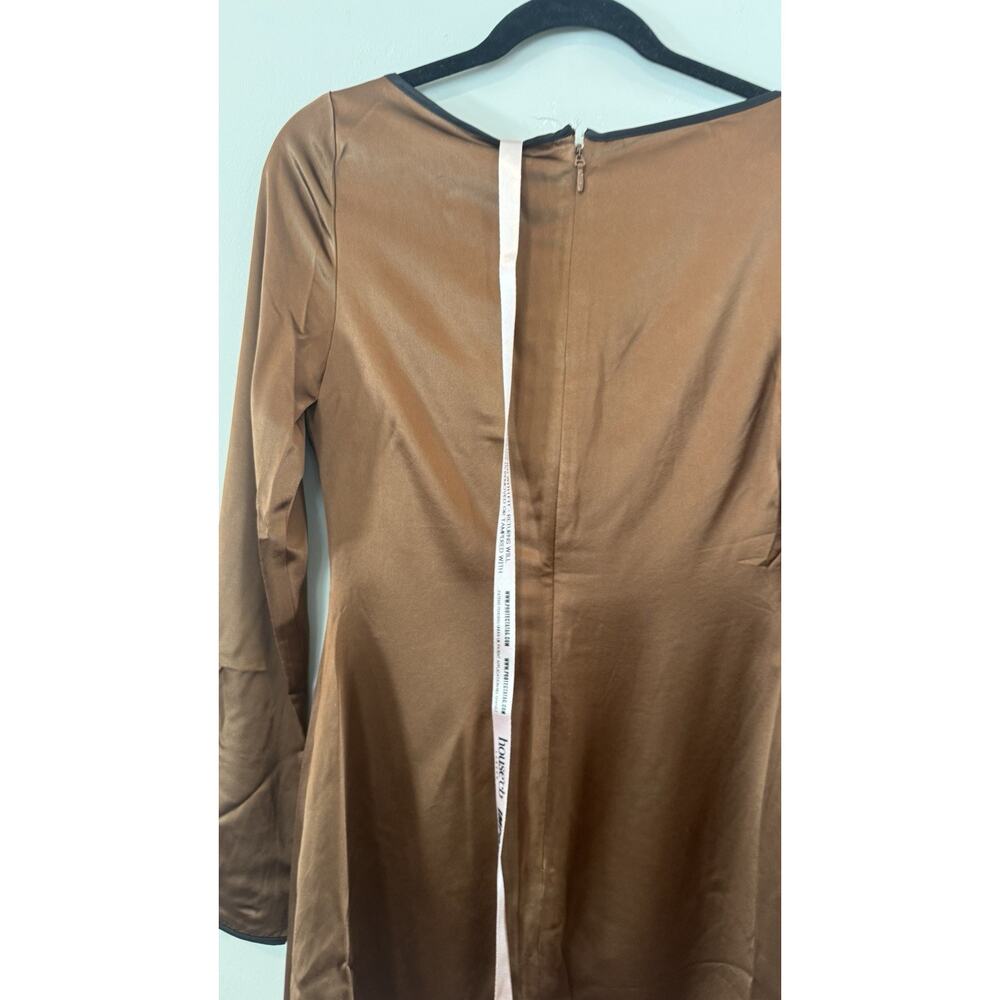 NWT House of CB Sakina Copper Satin Mini Dress Size Small - Picture 10 of 13